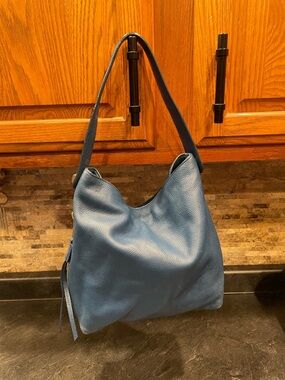 Fossil Blue Leather Hobo Shoulder Bag